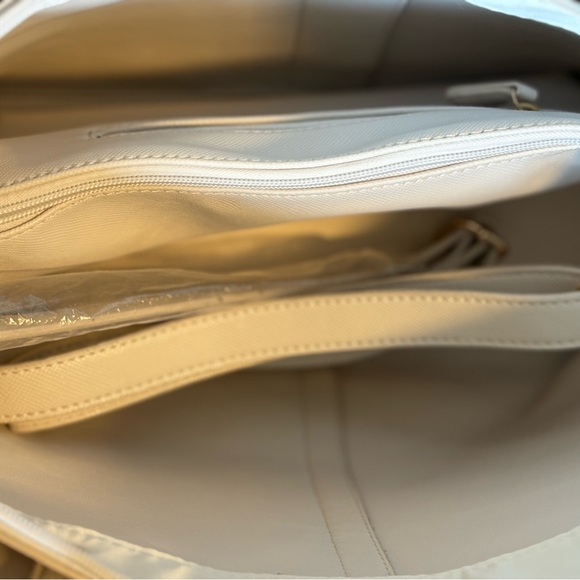 BCBG Paris Cream Leather Tote with crossbody bag set - Picture 12 of 12